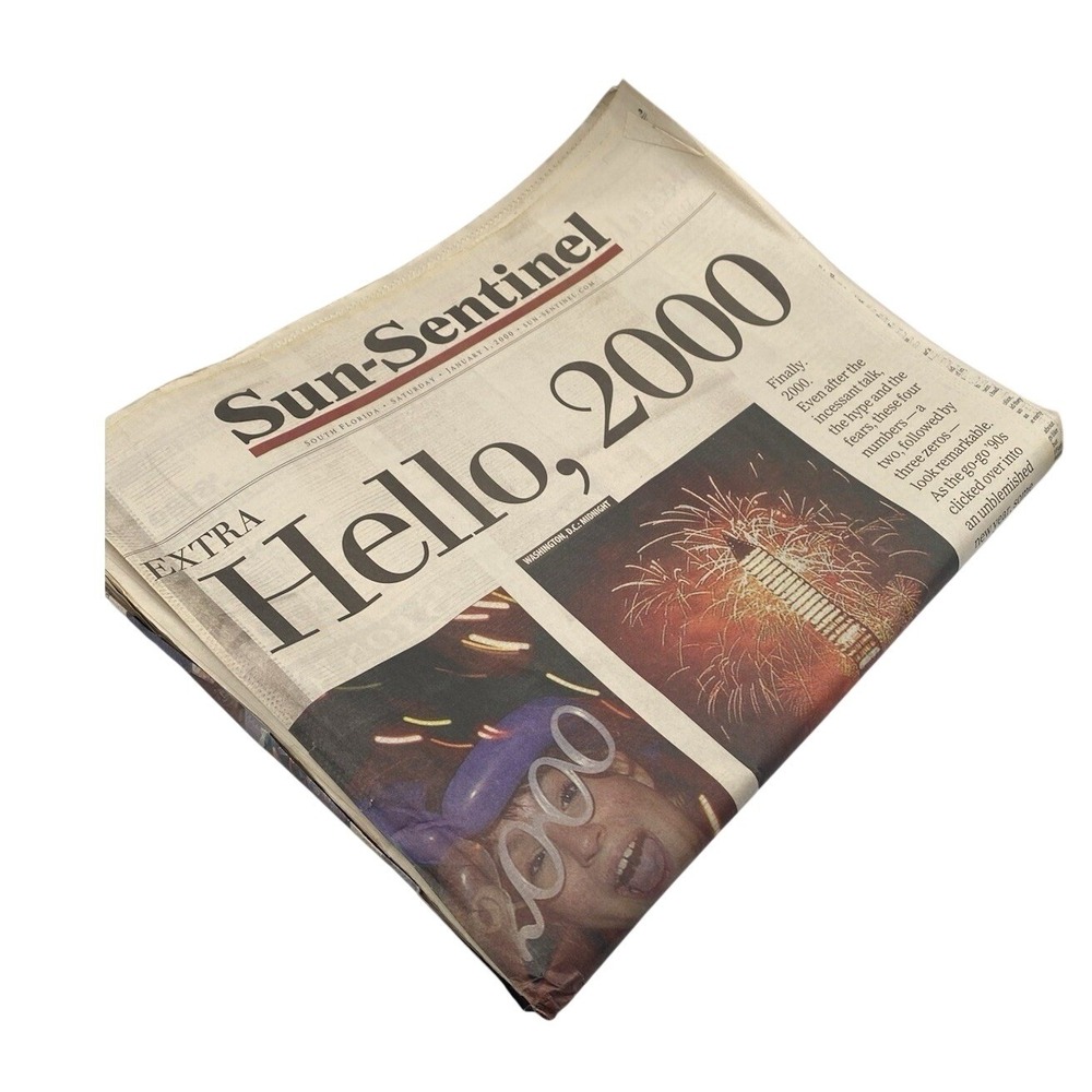 UNREAD Sun-Sentinel Broward County Florida Millennium Newspaper 1/1/2000